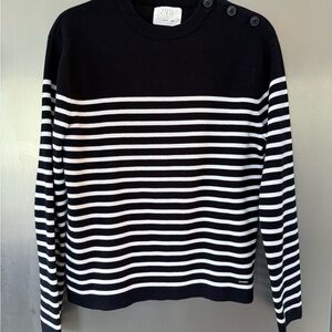 Zara Black and White Striped Sweater Timeless Nautical Design